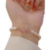 Pulsera de Perlas de Agua Dulce Naturales Pulsera de Perlas de Cuentas de Arroz Pequeñas Pulsera Versátil de Moda Simple de Cristal de Fresa Gris Azul Luz de Luna