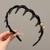 Diadema de estilo coreano de caña alta con pedrería para mujer, antideslizante con dientes, adecuada para uso diario, lavado de cara, pinza para el pelo, goma para el pelo, accesorio para el pelo