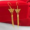Orelha longa pendurada borboleta tassel brincos ocos requintados Chanel estilo dourado brincos borla TikTok fornecimento ao vivo