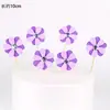 Paquete de 10 bolas de pelo para decorar tartas de cumpleaños, nubes, luna roja enchufable, nubes blancas, adornos de arcoíris para tartas, banderas.