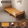 Cama plegable de bambú, cama individual y doble plegable, uso doméstico simple, cama refrescante para adultos, cama para siestas para habitaciones de alquiler, tablero duro de bambú para siestas