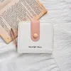 Bolsa de Monedas para Mujer con Hebilla Estilo Japonés de Gatito Simple y Linda con Asa, Billetera Corta Multifuncional y Porta Tarjetas