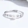 Anillo de Cadena de Perlas de Agua Dulce de Plata 925 para Mujer Lujo Accesible Anillo Abierto Nicho Gama Alta Simple Elegante Joyería de Mano