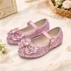 Zapatos Mary Jane de Princesa para Niñas con Lentejuelas, Malla, Mariposas Iridiscentes con Pedrería, Suela Suave, Zapatos para Vestido de Dama de Honor para Bebé