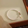 Nuevo 2024 Pulsera Perla Roja Shih Home para Mujer Jade Natural Ágata Roja Pulsera de Transferencia Antigua Nicho