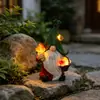 Luz de Noche Solar para Jardín de Gnomo Transfronterizo Adorno Estilo Americano Enano Recogiendo Hongos Decoración Exterior para Jardín