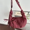 Nova Bolsa Estilo Coreano Ins Estilo Preguiçoso Bolsa Croissant Bolsa de Lona Grande Capacidade Bolsa Plissada Xadrez Bolsa de Ombro Transversal para o Dia a Dia