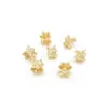 Abalorio con baño de oro resistente al descoloramiento, de cobre, con agujero grande, de doble cara, hueco, con forma de flor de encaje, para collares, pulseras y joyería DIY