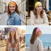 Faixa de Cabeça Esportiva Lisa de Cor Sólida Europeia e Americana Moda Primavera e Verão Lenço Versátil para Viagem Fotografia Faixa de Cabeça Elástica Macia Absorvente de Suor