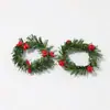 4,5cm Decoração de Natal Europeia e Americana Tira de Grama de PVC Folha de Pinheiro Fruta Vermelha Argola para Guardanapo Argola para Guardanapo Guirlanda de Natal Argola para Velas