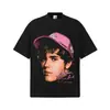 2026 Cross-Border Justin Bieber 300g Algodão Puro Respirável Malha Pesada Estampa Direta Manga Curta Camada Base Masculina