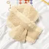 Bufanda de Invierno para Mujer, Jersey con Combinación de Colores, Felpa de Conejo Rex Peludo, Estilo Coreano, Versátil, Moda Estudiantil, Bufanda de Otoño e Invierno