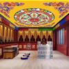 Decoración 3D Templo Loto Papel Tapiz de Techo Salón de Buda Mural Ocho Tesoros Techo de Xizang Cobertizo Mural de Fondo Nube Xiangyun Papel Tapiz