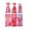 Bolsa Plana de OPP Nueva Transfronteriza Bolsillo Plano Creativo de Animación Transparente con Cierre de Seda Bolsillo Plano Empaque de Dulces Galletas Bolsillo Plano