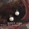 Pendientes de Perla de Vidrio Retro Estilo Francés Vintage con un Diseño Minimalista Lujoso y Elegante