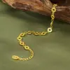 Pulsera de Moneda Año Zodiacal de Plata S925 para Mujer Nuevo Chinoiserie Tendencia Nacional Pulsera de la Fortuna Chapada en Oro Estilo Nacional Joyería de Plata al Por Mayor