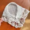 Diadema de Encaje Beige, Turbante, Turbante Francés Triangular de una Pieza, Gorro para Flequillo, Accesorios para el Cabello Estilo Pastoral