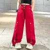 Petos de Verano para Niñas 2024 Nuevos Pantalones de Verano para Niños Estilo Occidental Holgado Hip Hop Pantalones de Pierna Ancha para Niñas