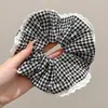 Scrunchie lenço quadrado estilo pastoral francês para meninas e crianças, elástico de cabelo doce com laço para coques, acessório de cabelo