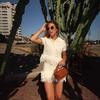 Ropa Europea y Americana para Mujer Transfronteriza Aliexpress Ins Conjunto de Chaqueta de Punto de Manga Corta con Borlas + Minifalda de Cintura Alta
