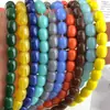 Cuentas cilíndricas de vidrio de 9*8 mm, color porcelana, imitación jade, forma de barril, pequeñas cuentas de azufaifa multicolor, accesorios para joyería DIY
