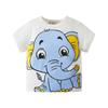 Camisa de Verano Personalizada para Niños Camiseta de Manga Corta para Niño con Estampado de Elefante de Dibujos Animados Muestra de Ropa de Algodón Puro para Bebé