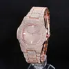 2025 Nuevo y Moderno Reloj para Hombre Cuadrado Moda Diamantes Incrustados Calendario Reloj Venta al por Mayor Cielo Estrellado Acero Inoxidable Correa para Hombre
