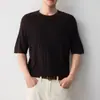 Mo Mai Ke Alta Inteligencia Estilo Old Money para Viajar Camiseta de Manga Corta de Punto Mezcla de Lana 26 Otoño Nueva Hombre 75985.