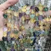 Fluorita Natural Colorida Forma de Corazón Fluorita Morada Corazón Arcoíris Accesorios para Joyería DIY Cuentas Sueltas Venta al por Mayor Pulsera