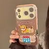 Capa para iPhone 17 Pro Max Apple 16 Bordada com Gato e Cachorro, Adequada para 15, 18, Couro Colorido, Acabamento Espelhado 14