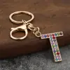 Amazon Transfronterizo Color Nuevo Diamante 26 Letras Llavero de Moda y Exquisito Colgante para Bolsa Letra Inglés