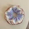 Goma para el pelo scrunchie floral vintage para mujer, accesorio para el pelo de estilo casual y de alta gama, nuevo modelo 2026 para moño