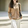 Cárdigan de Punto de Lana Pura Abotonado Estilo Old Money para Mujer, Elegante Abrigo Suéter, Engrosado y Cálido, Suéter de Lujo