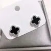 Pendientes Elegantes de Plata de Ley S925 Pendientes de Alta Calidad para el Trabajo Elegantes Sencillos Versátiles Pendientes de Trébol de Cuatro Hojas para Mujer