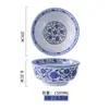 Cuenco de Porcelana Azul y Blanco para Fideos de Res de Lanzhou, Cuenco para Sopa, Cuenco Cónico, Cuenco para Fideos Caracol, Cuenco para Fideos con Salsa Frita, Cuenco Comercial para Fideos, Cuenco para Fideos con Salpicaduras de Aceite