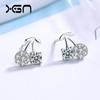 Nuevo concepto de pendientes de cereza con diamantes en plata de ley s925 para mujer, estilo coreano, Mori Sweet, pequeños y sencillos accesorios creativos.