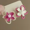 Novos Brincos de Flor Dopamina com Recorte Assimétrico Colorido Contrastante Design Doce de Nicho Ins Coreano Brincos de Verão