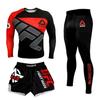Uniforme de Boxeo, Lucha, MMA, Artes Marciales Mixtas, Fitness, UFC, Entrenamiento de Carrera, Pantalones de Secado Rápido, Conjunto de Tres Piezas, Tendencia Transfronteriza
