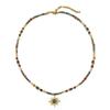 Collar de Pino Africano Vintage para Mujer Estilo Nicho Vacacional Ocho Mangxing Original Acero Titanio con Cuentas Cadena Clavícula Accesorios No se Desvanecen