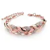 Pulsera Personalizada Transfronteriza Europea y Americana de Amazon Fashion para Mujer Pulsera de Hoja con Diamantes de Oro de 18 Quilates Pulsera Popular de Deseo