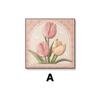 Pintura decorativa para sala de estar em estilo creme, luz, luxo, sentido avançado, fundo de sofá, pintura para pendurar na parede, mural de tulipas, combinação de troncos