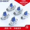 Válvula de Dedo Manual Vhk2 Conector de Plástico de Paso Recto Unión de Tubería de Aire Válvula de Paso Recto Válvula de Tubería Roscada Vhk3