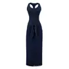 Vestido Camiseta de Cuello en U Ajustado Multiusos para Mujer, Nuevo Estilo Verano 2026, Estilo Chica Picante de Deseo Puro, Lazo para Ceñir la Cintura, Vestido Largo Adelgazante