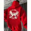 Sudadera con Capucha Exportación Transfronteriza Estampado Doble Flor Paloma Blanca Amazon Wish Una Pieza Al Por Mayor Temu