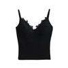 Spice Girls Camisola Pura Querer Cuello en V Chaleco para Mujer con Almohadilla en el Pecho Encaje Base Encaje Ropa Exterior Ajustado Hermosa Espalda Top