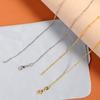 Colar de Corrente Banhado a Ouro 18K Cobre Feito à Mão DIY Corrente de Contas Laterais Pingente Corrente Nua Corrente para Clavícula Acessórios de Joalheria Atacado