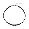 Colar N17 Preto Doce Cool Letra CD Colar Curto Feminino Design de Nicho Corrente para Clavícula Colar Elegante Tira de Couro para Pescoço