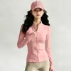 Jaqueta Yoga com Gola Alta e Zíper, Modeladora Emagrecedora, Manga Longa, Cardigan, Pilates, Fitness, Corrida, Top Esportivo Diário