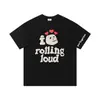 25Fw Passarela Espacial Espuma Estampada Rua Alta Solta Gola Redonda Par de Camiseta de Manga Curta Verão