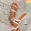 Sandalias de Tacón Alto Cuadrado con Lazo Rosa Hermana Real Estilo Hada Verano 2025 Sandalias Francesas Sexy sin Cierre